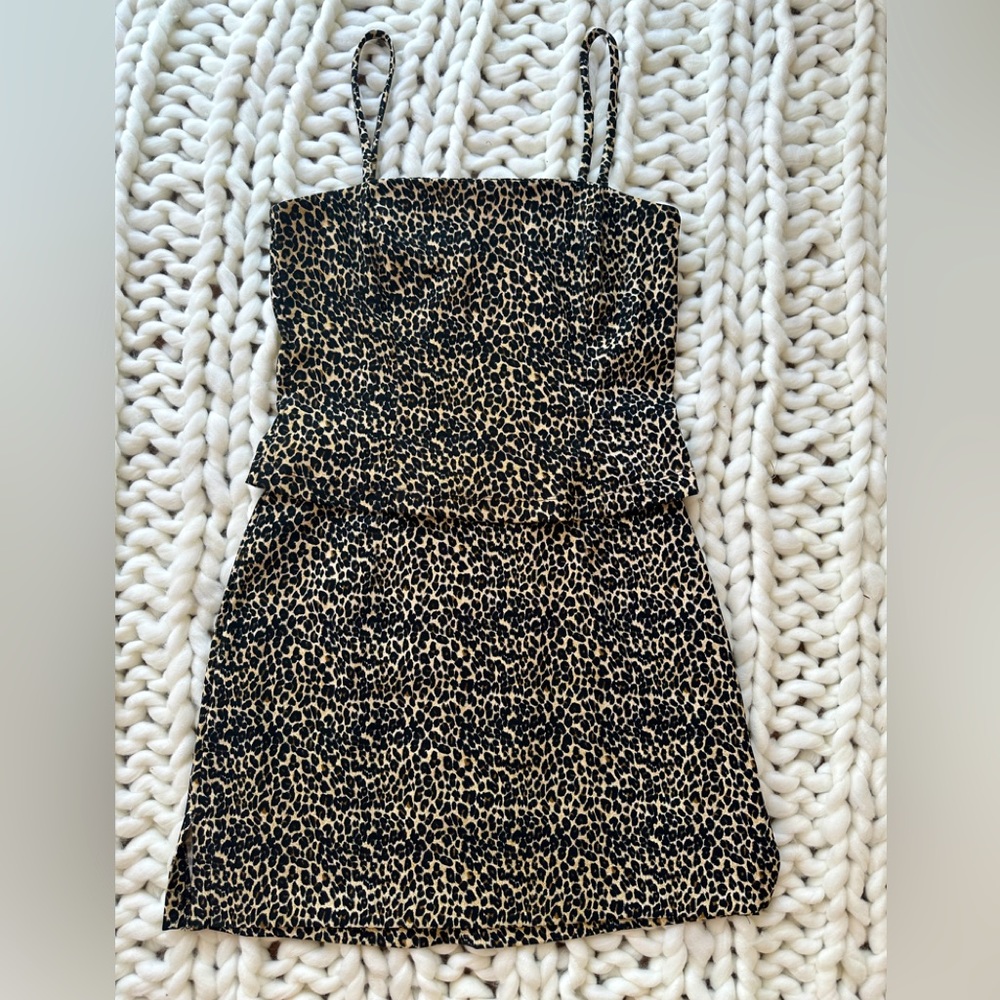 Rampage Animal Print Mini Dress Skirt Set Size 9 Bodycon Leopard Mini Dress